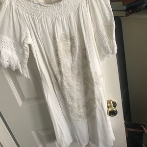 Target off the shoulder white summer dress